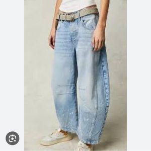 We The Free People Lucky You Mid Rise Barrel Jean
